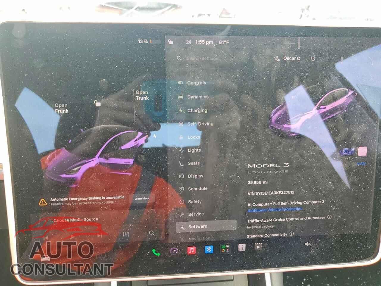 TESLA MODEL 3 2019 - 5YJ3E1EA3KF327812