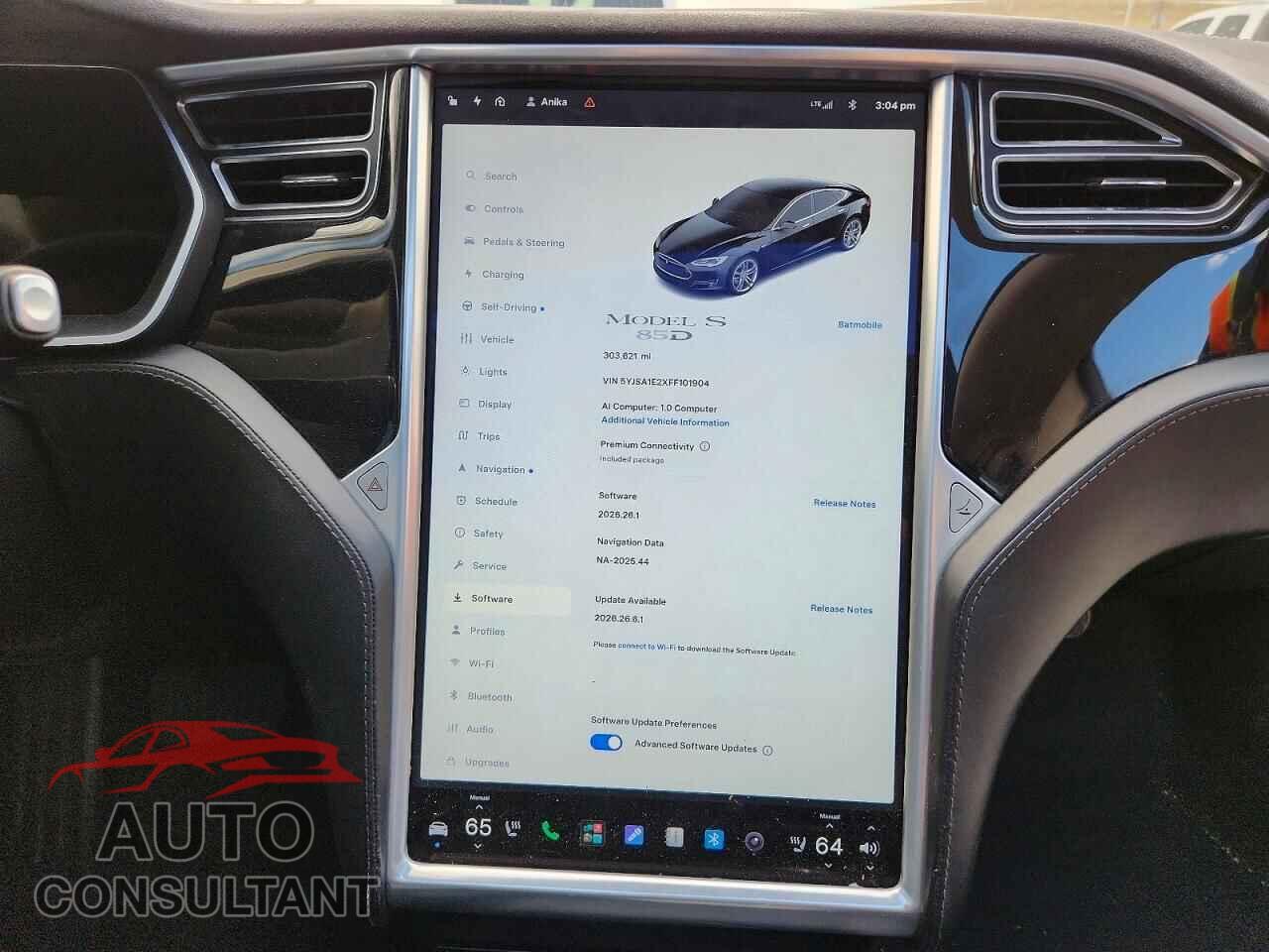 TESLA MODEL S 2015 - 5YJSA1E2XFF101904