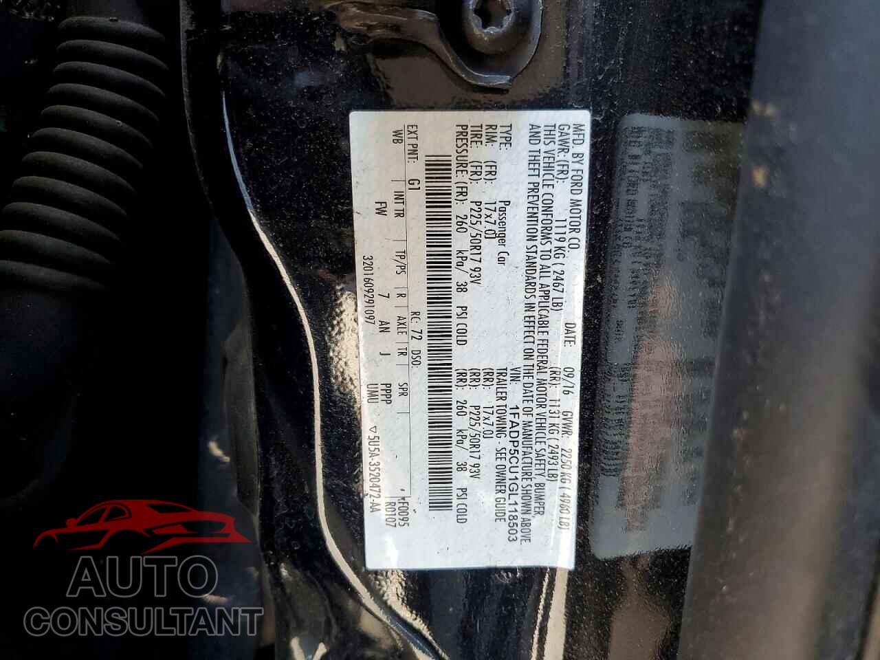 FORD CMAX 2016 - 1FADP5CU1GL118503