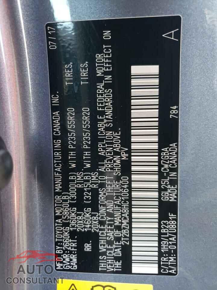 LEXUS RX350 2017 - 2T2BZMCA8HC106400