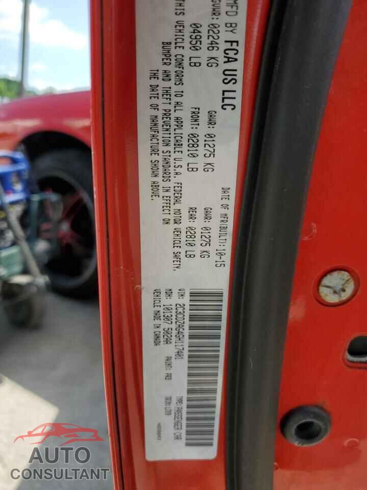 DODGE CHALLENGER 2016 - 2C3CDZAG4GH117401