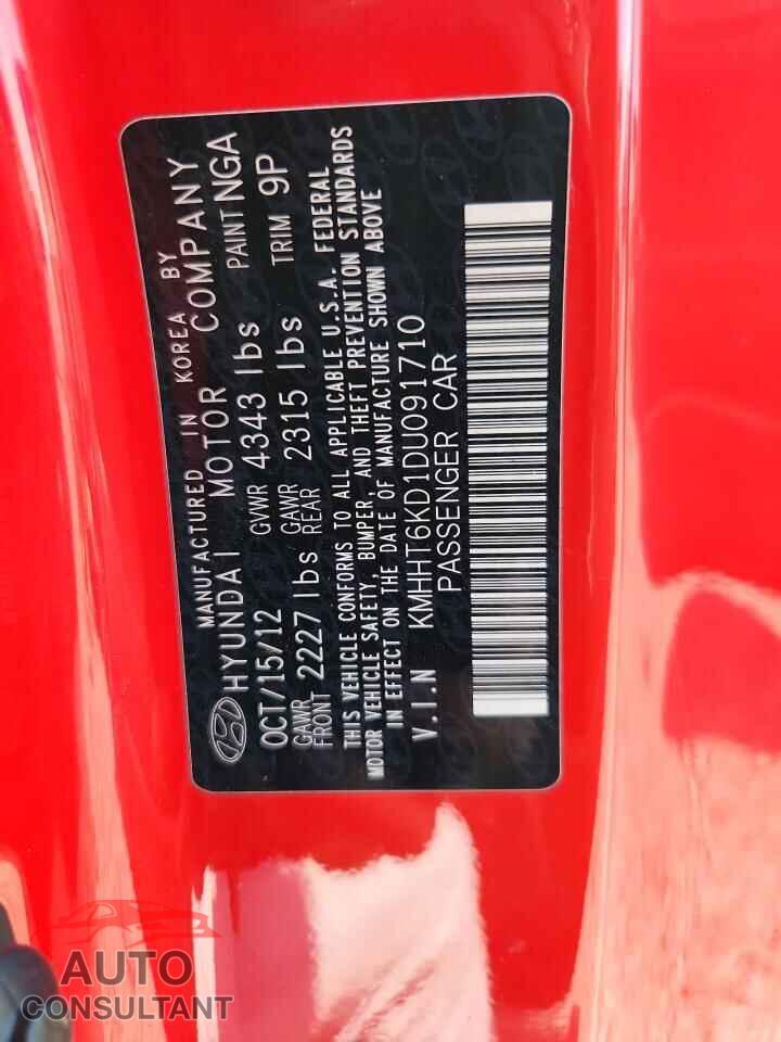 HYUNDAI GENESIS 2013 - KMHHT6KD1DU091710