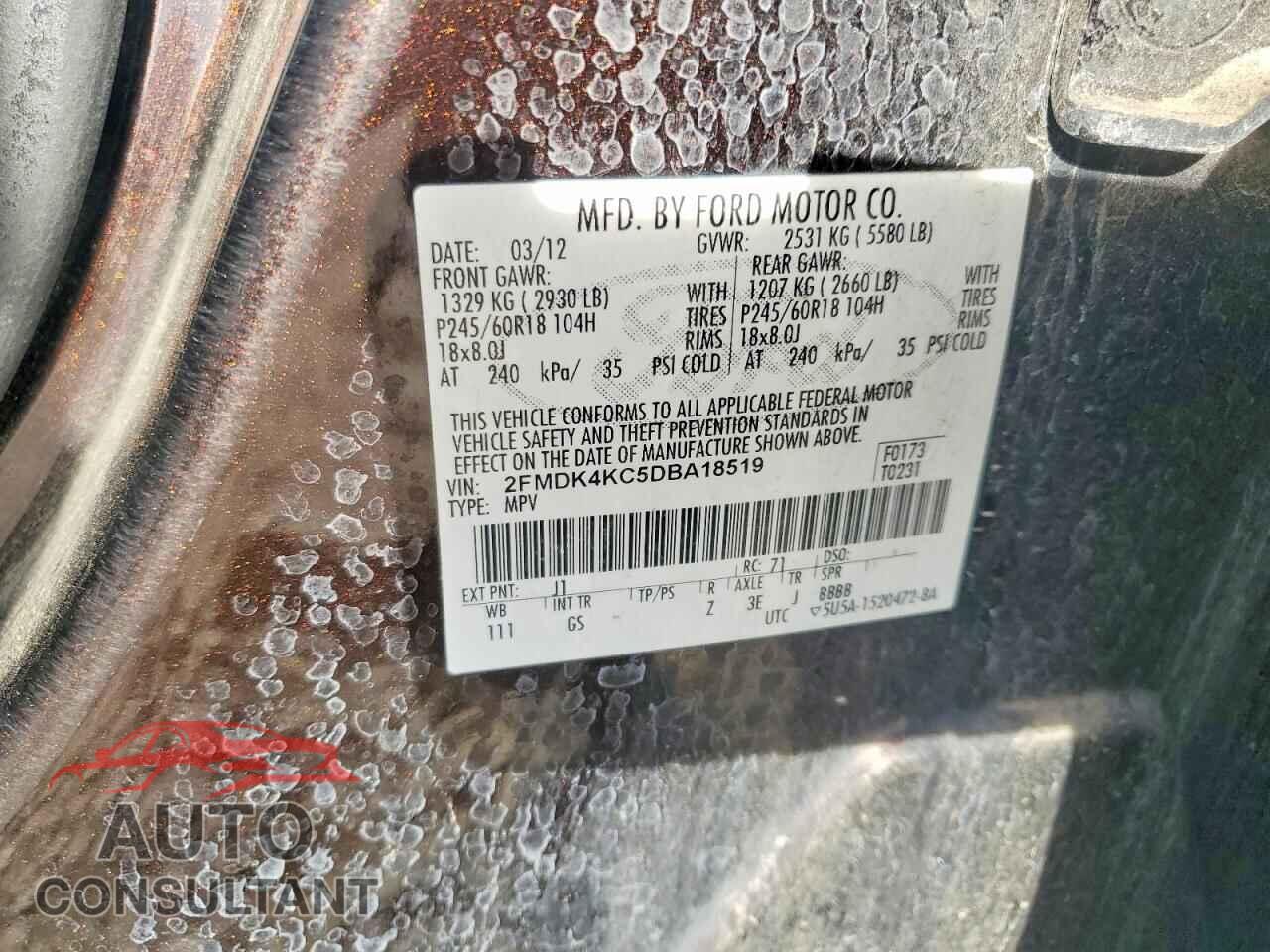 FORD EDGE 2013 - 2FMDK4KC5DBA18519