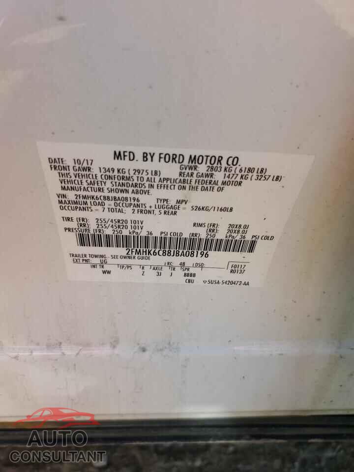 FORD FLEX 2018 - 2FMHK6C88JBA08196