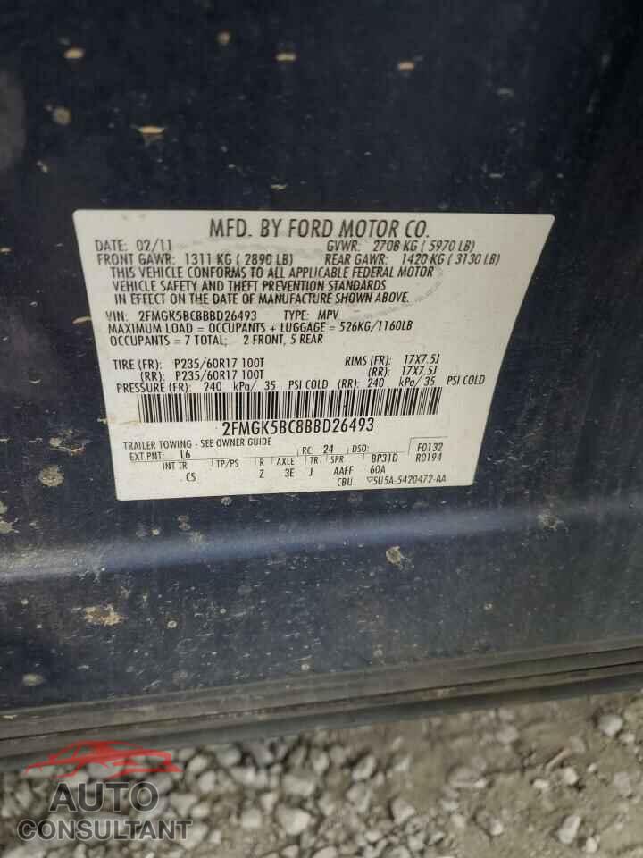 FORD FLEX 2011 - 2FMGK5BC8BBD26493