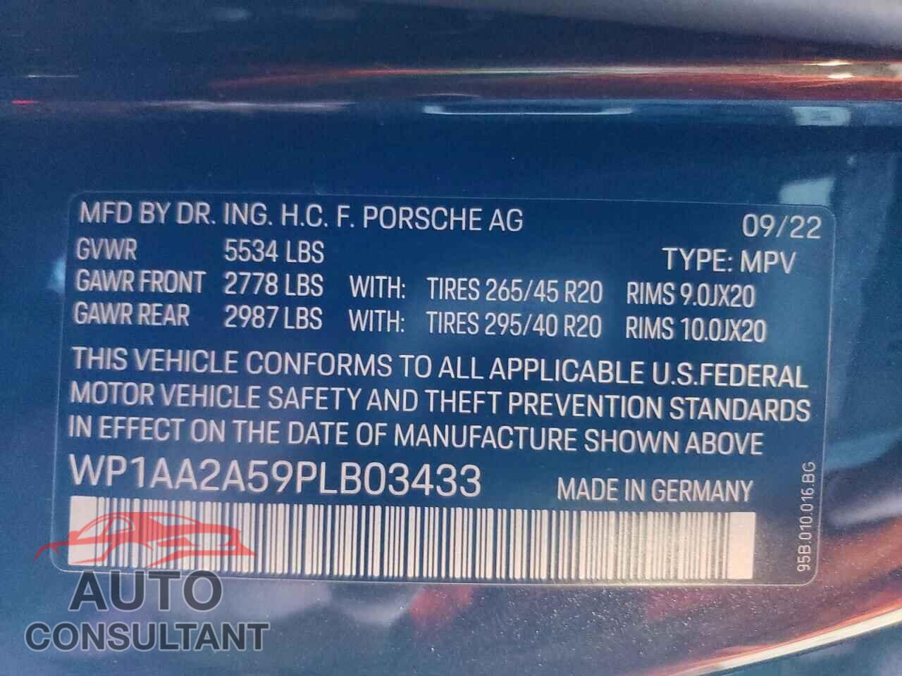 PORSCHE MACAN 2023 - WP1AA2A59PLB03433