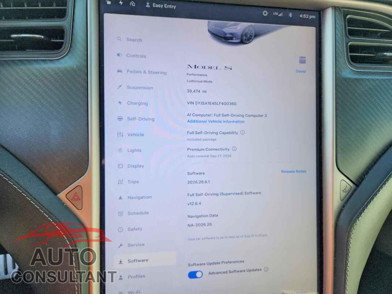 TESLA MODEL S 2020 - 5YJSA1E45LF400360