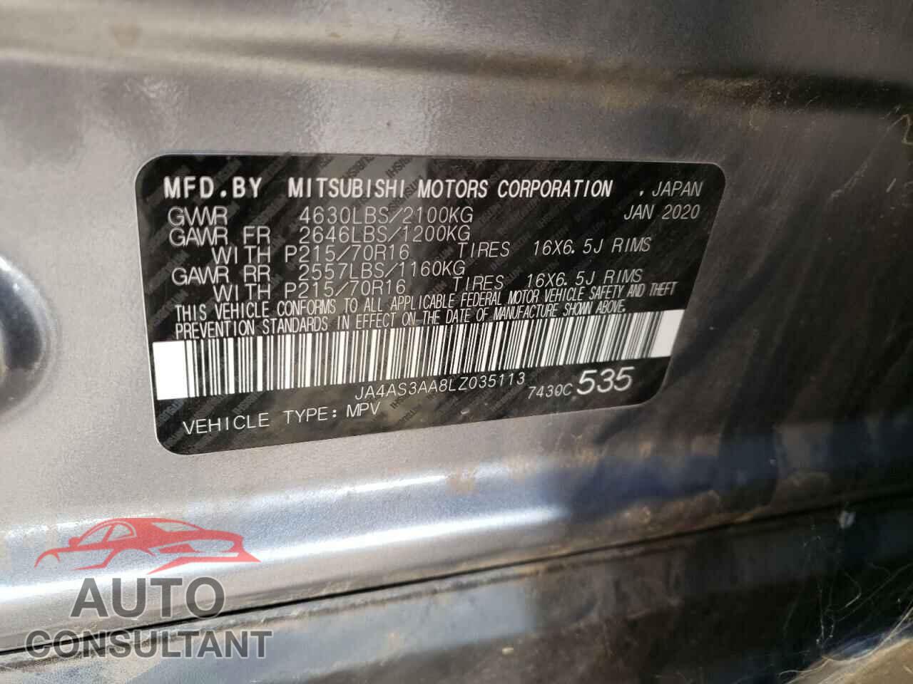 MITSUBISHI ECLIPSE 2020 - JA4AS3AA8LZ035113