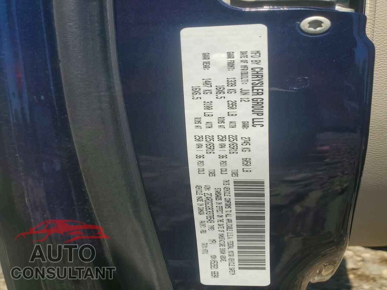DODGE CARAVAN 2012 - 2C4RDGCG9CR378549