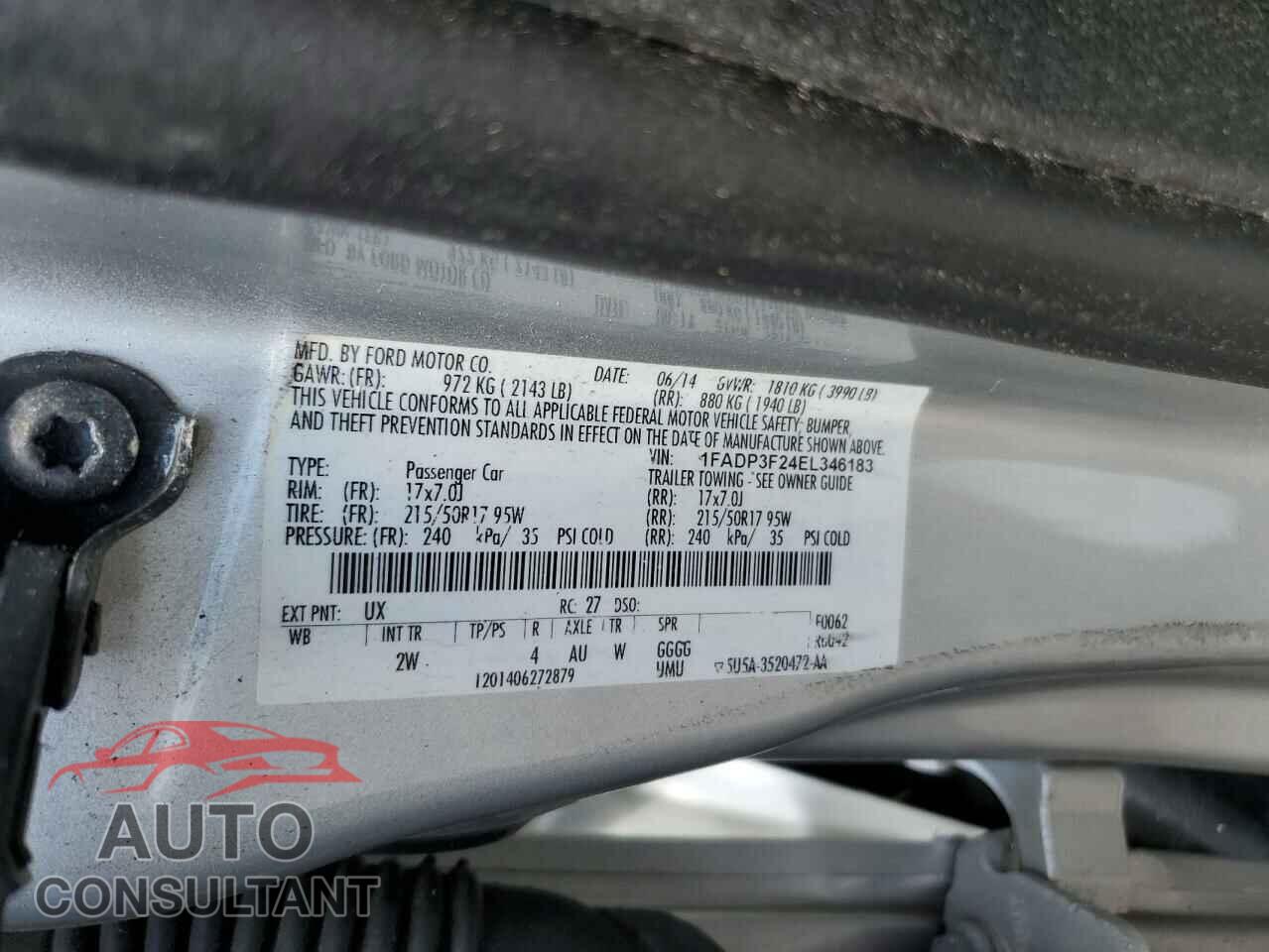FORD FOCUS 2014 - 1FADP3F24EL346183