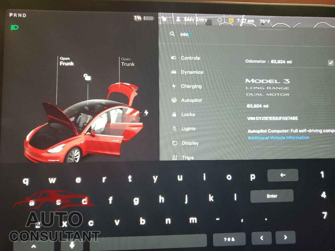 TESLA MODEL 3 2018 - 5YJ3E1EB8JF097465