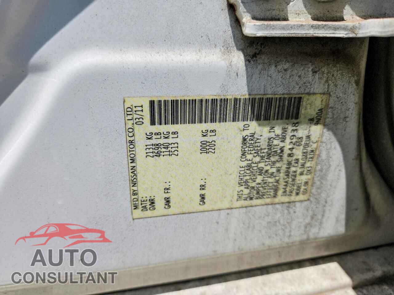 NISSAN MAXIMA 2011 - 1N4AA5AP4BC842938