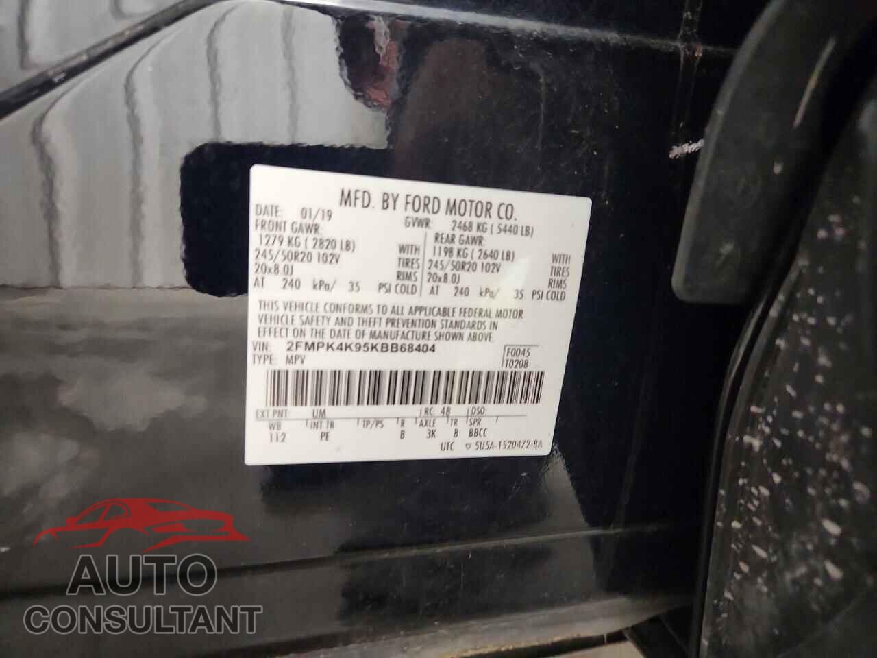 FORD EDGE 2019 - 2FMPK4K95KBB68404