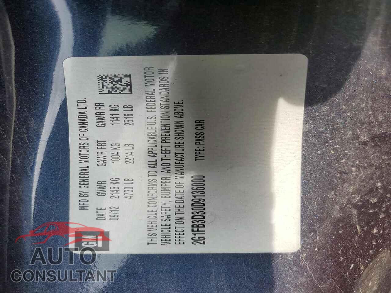 CHEVROLET CAMARO 2013 - 2G1FB3D30D9136000