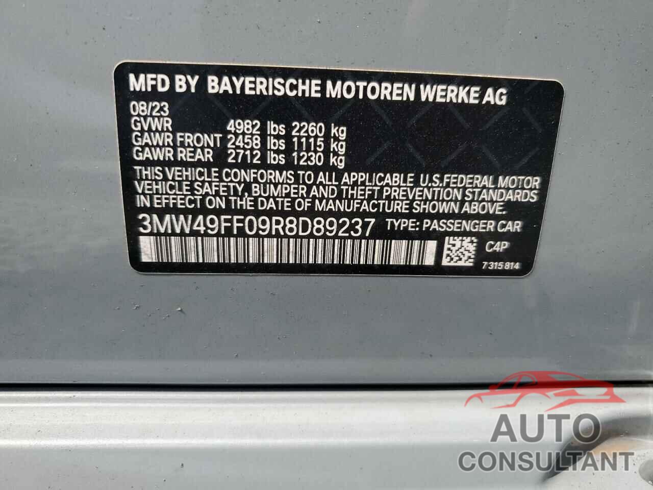 BMW M3 2024 - 3MW49FF09R8D89237