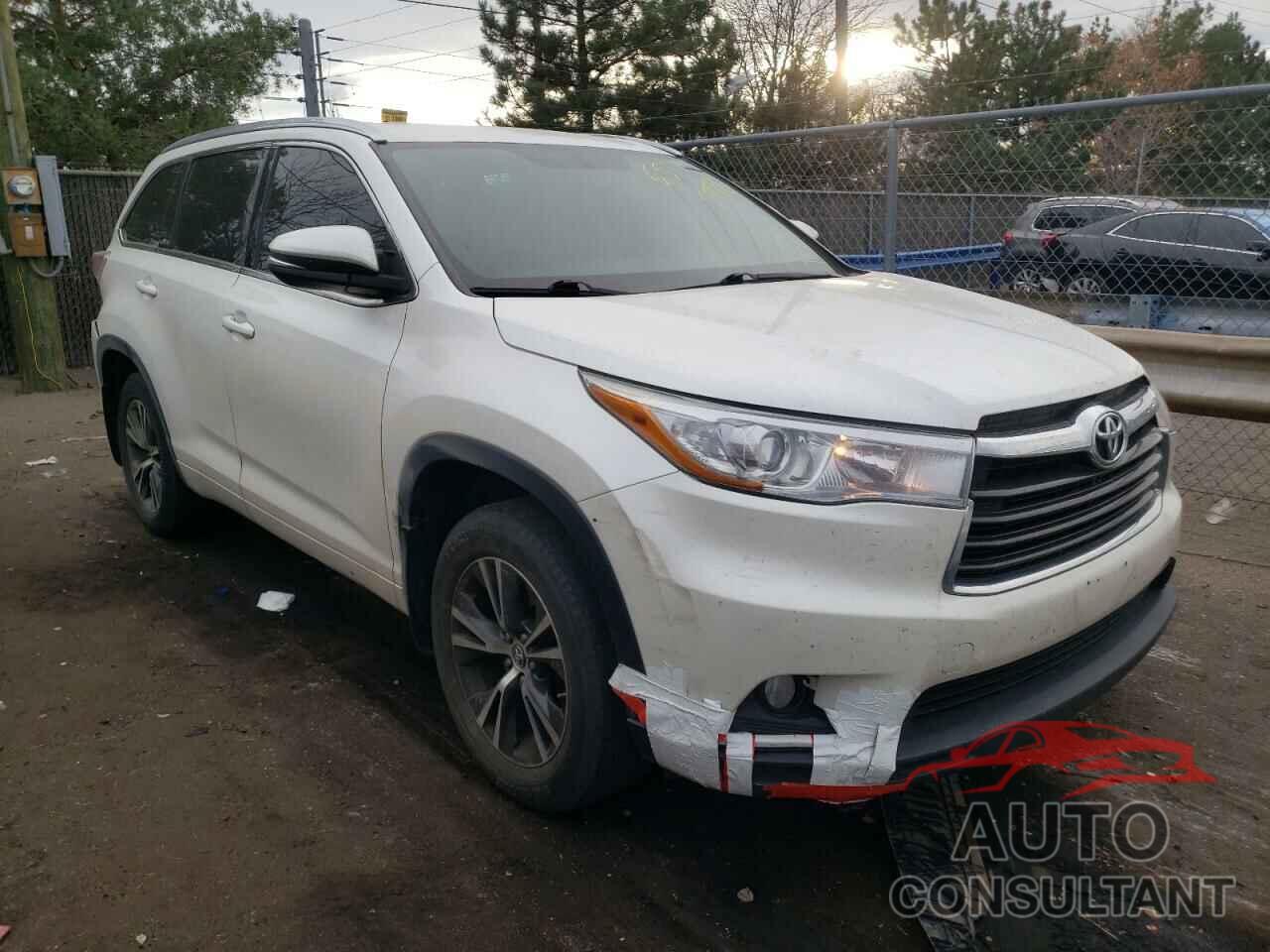 TOYOTA HIGHLANDER 2016 - 5TDJKRFH9GS225122