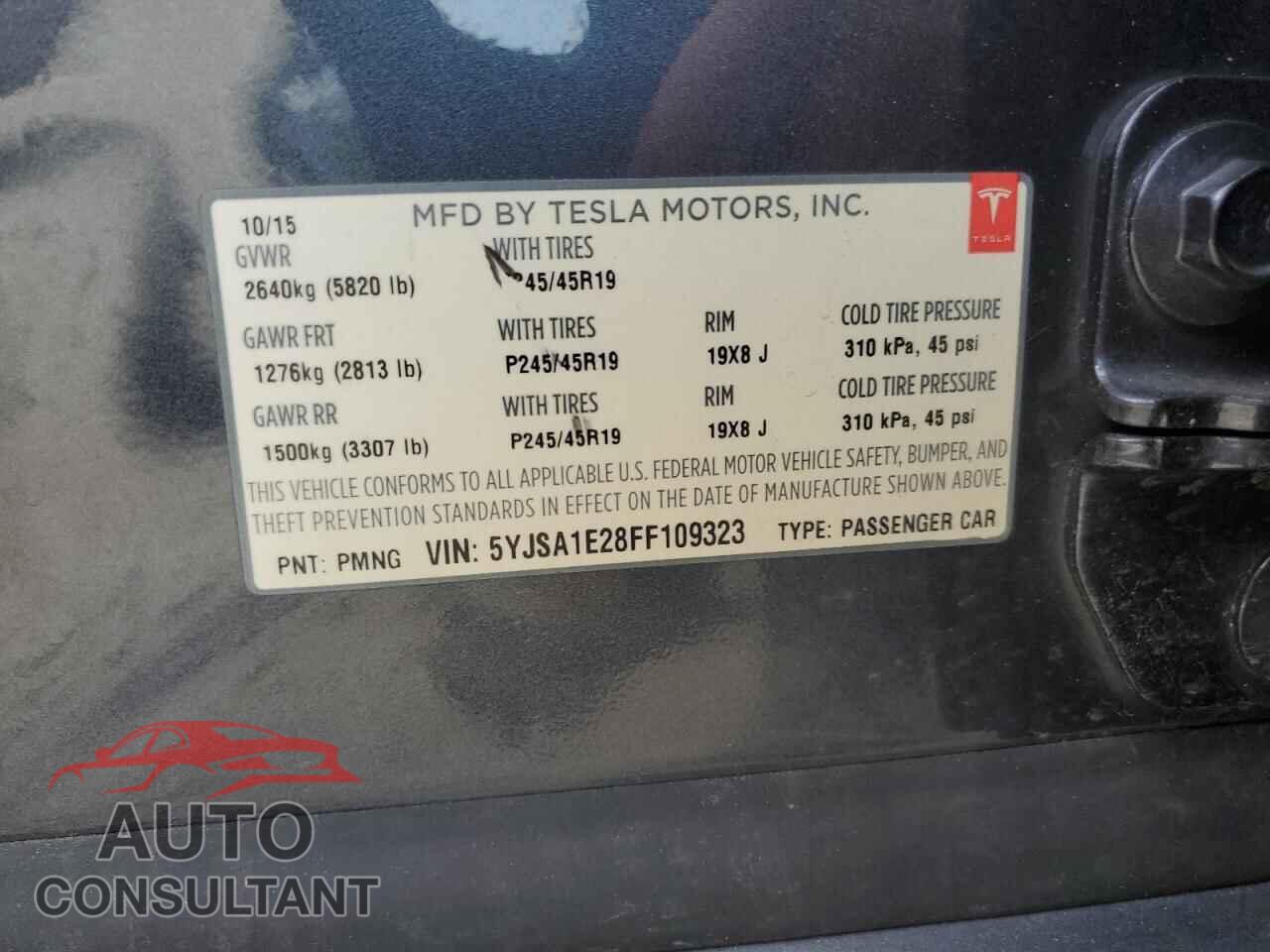 TESLA MODEL S 2015 - 5YJSA1E28FF109323