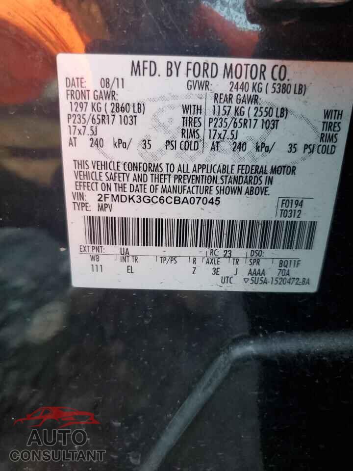 FORD EDGE 2012 - 2FMDK3GC6CBA07045