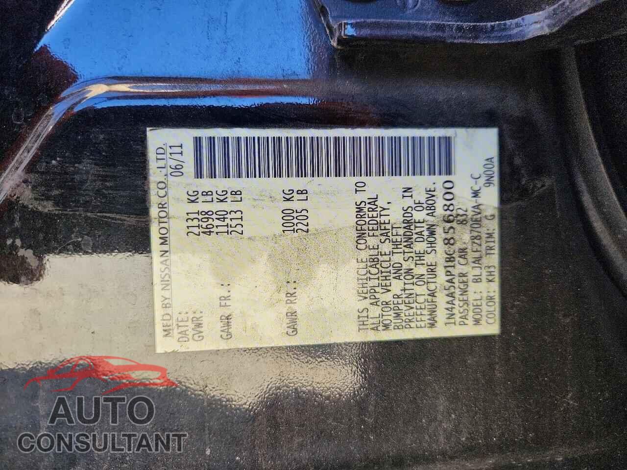 NISSAN MAXIMA 2011 - 1N4AA5AP1BC856800