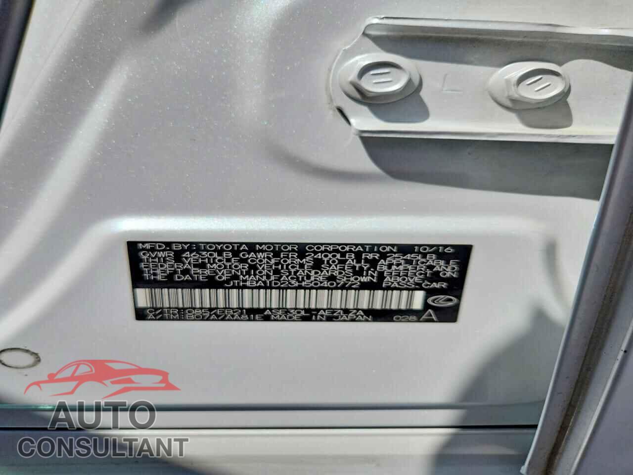 LEXUS IS 2017 - JTHBA1D23H5040772