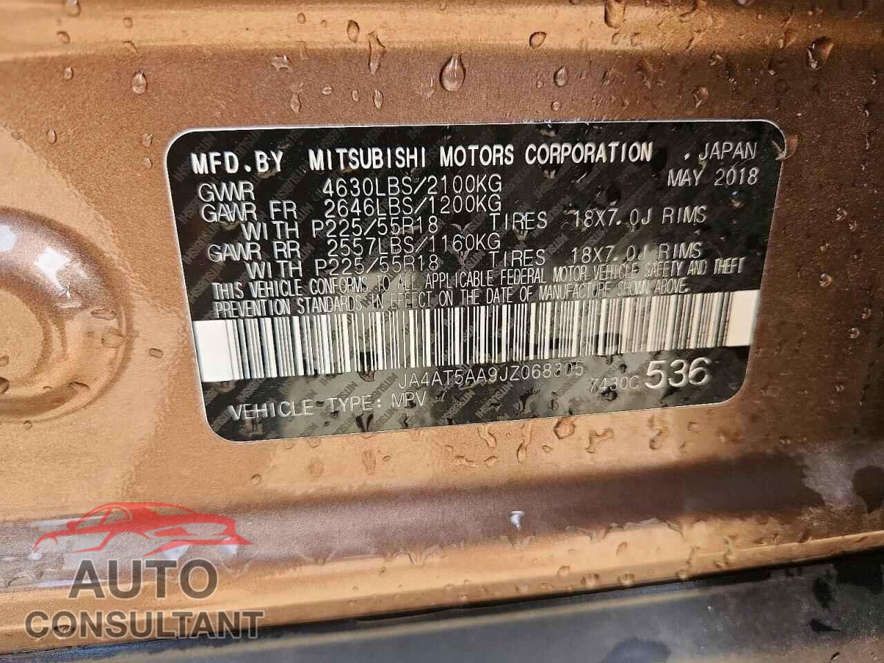 MITSUBISHI ECLIPSE 2018 - JA4AT5AA9JZ068305