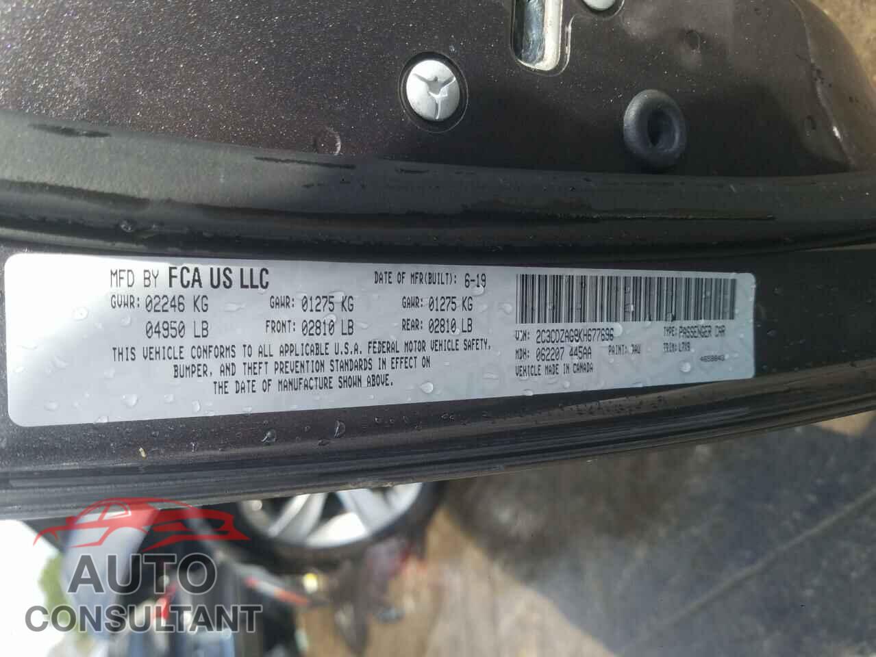 DODGE CHALLENGER 2019 - 2C3CDZAG9KH677696