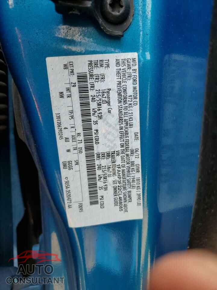 FORD FOCUS 2012 - 1FAHP3F22CL468085