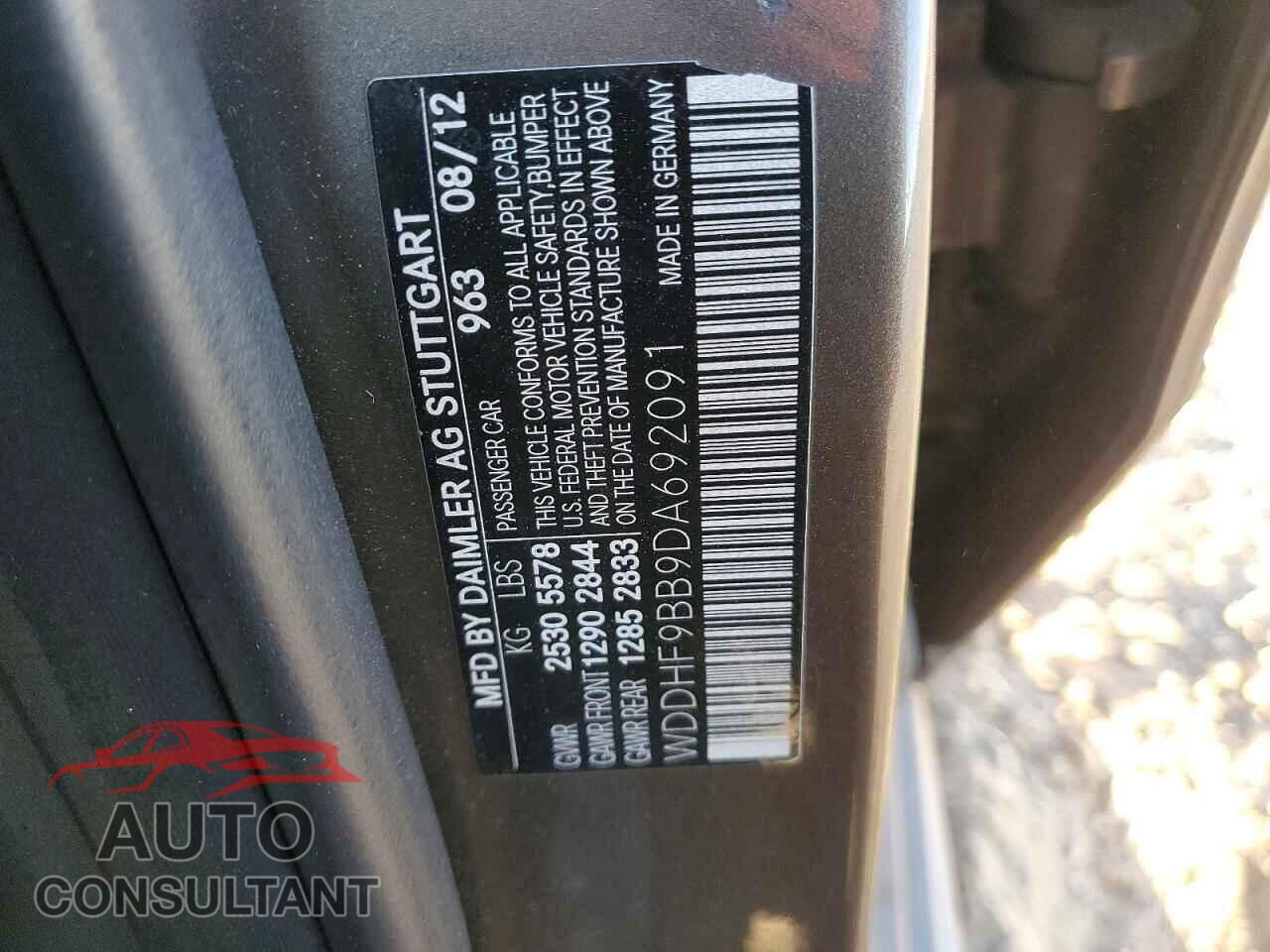 MERCEDES-BENZ E-CLASS 2013 - WDDHF9BB9DA692091