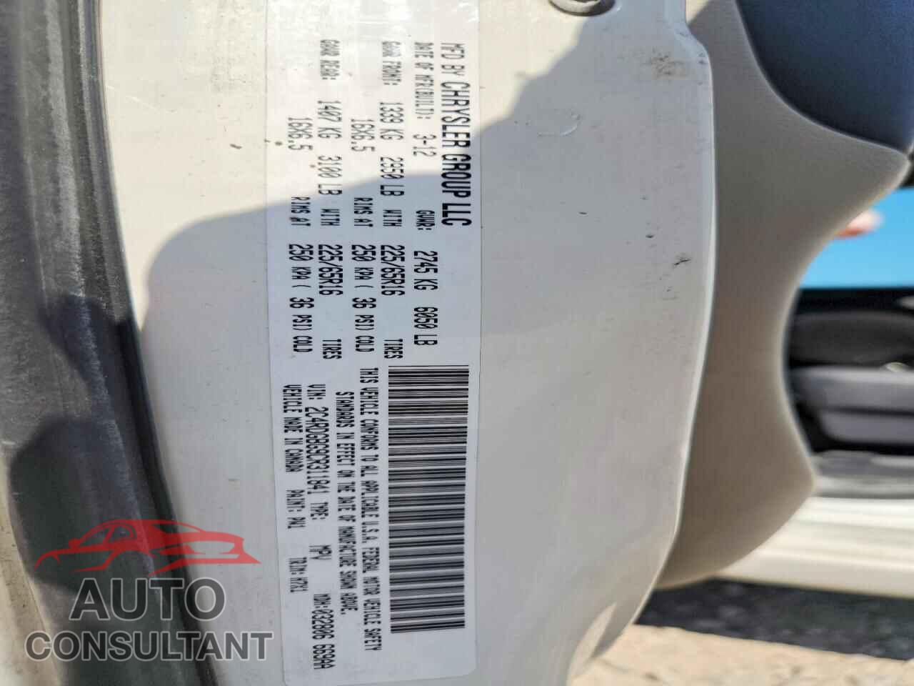 DODGE CARAVAN 2012 - 2C4RDGBG9CR311841