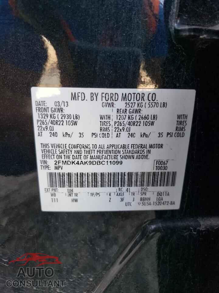 FORD EDGE 2013 - 2FMDK4AK9DBC11099