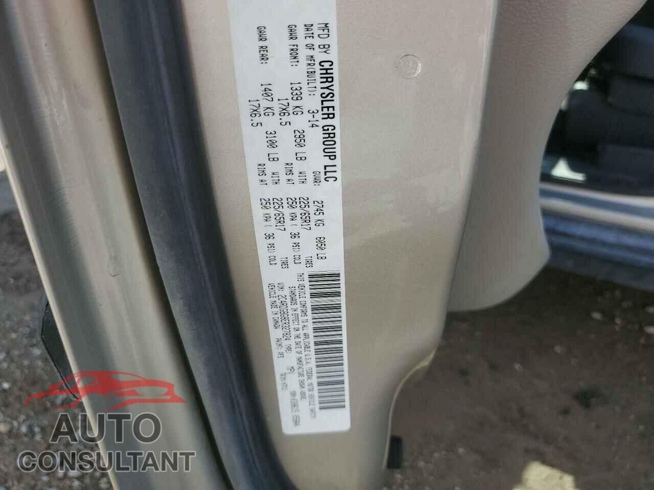 DODGE CARAVAN 2014 - 2C4RDGBG8ER327824
