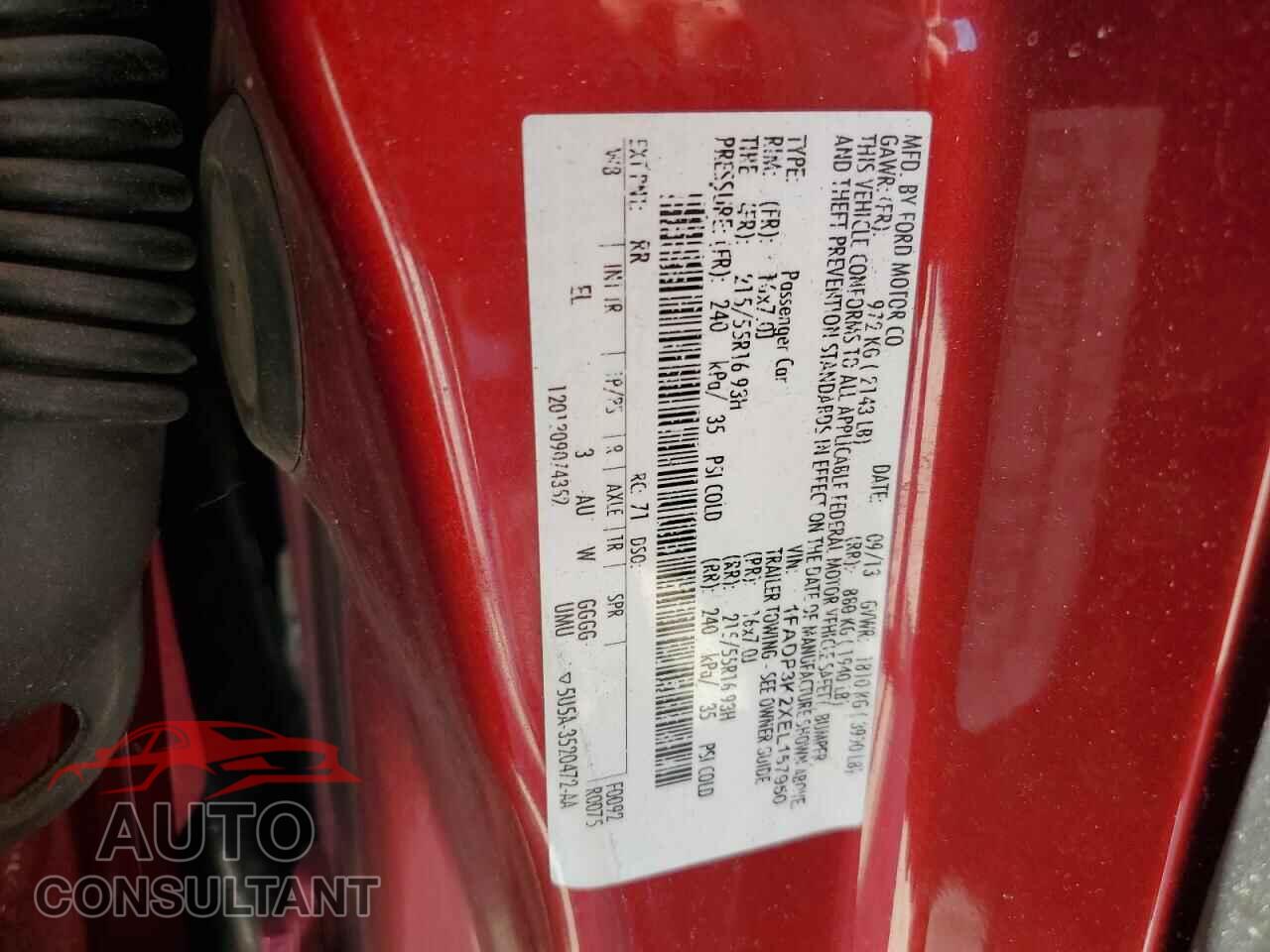FORD FOCUS 2014 - 1FADP3K2XEL157950
