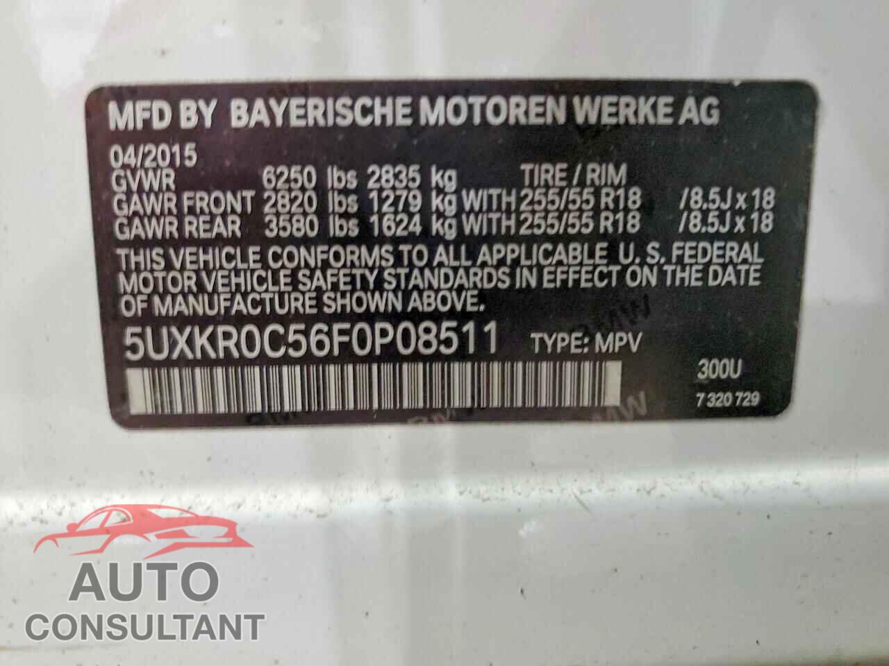 BMW X5 2015 - 5UXKR0C56F0P08511