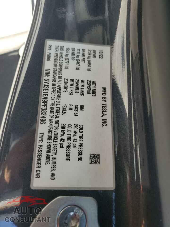 TESLA MODEL 3 2023 - 5YJ3E1EA9PF382496