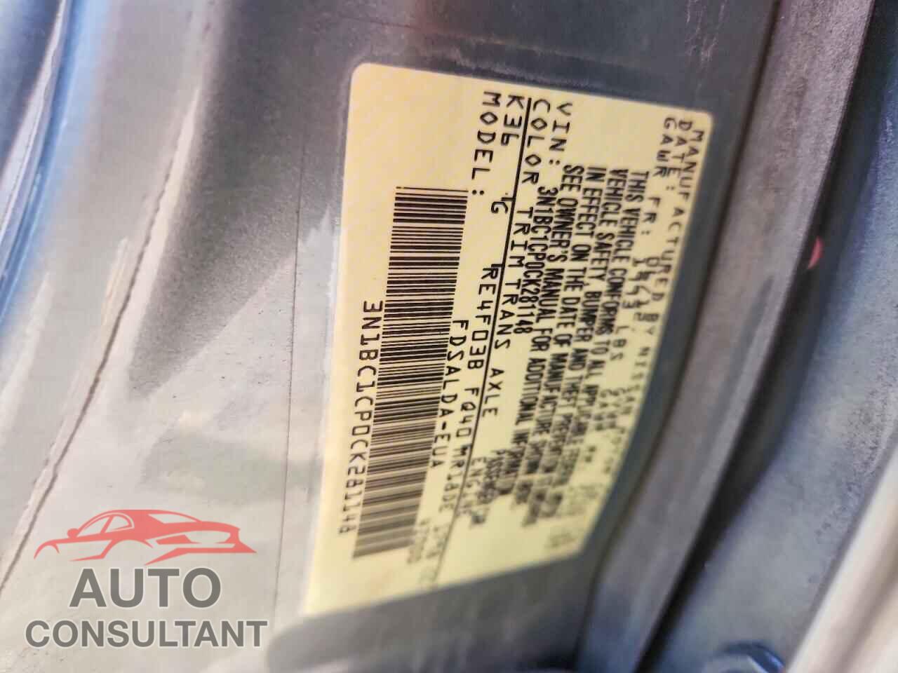 NISSAN VERSA 2012 - 3N1BC1CP0CK281148