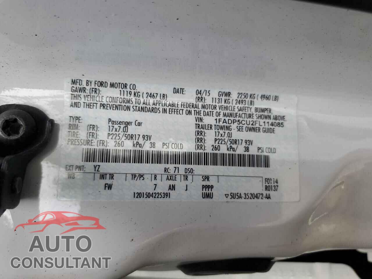 FORD CMAX 2015 - 1FADP5CU2FL114085