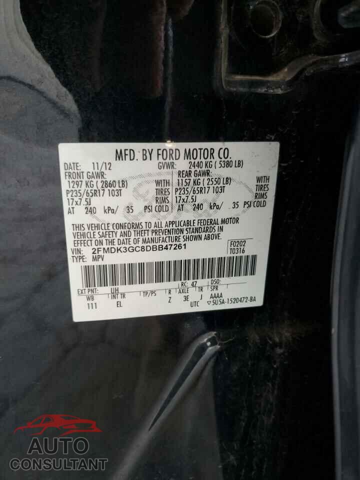 FORD EDGE 2013 - 2FMDK3GC8DBB47261