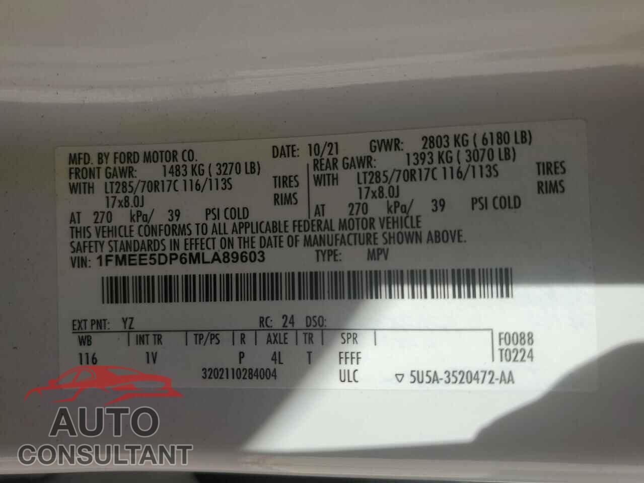 FORD BRONCO 2021 - 1FMEE5DP6MLA89603