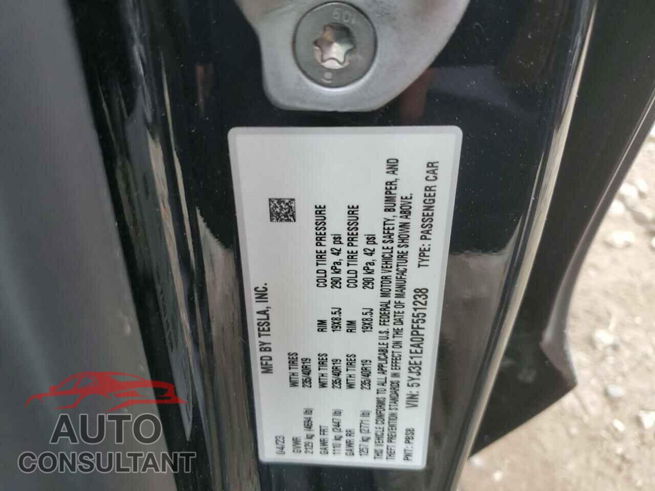 TESLA MODEL 3 2023 - 5YJ3E1EA0PF551238