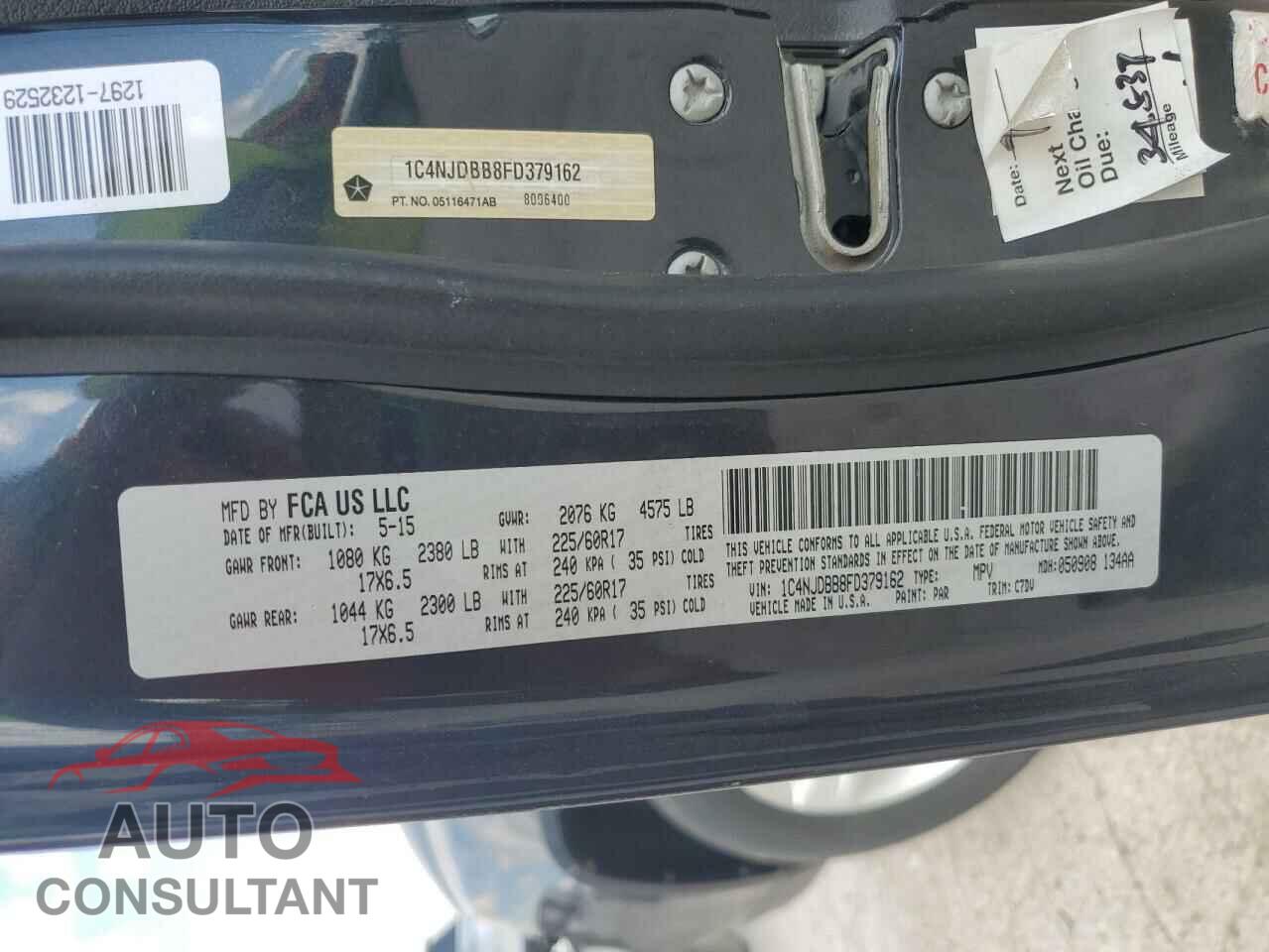JEEP COMPASS 2015 - 1C4NJDBB8FD379162