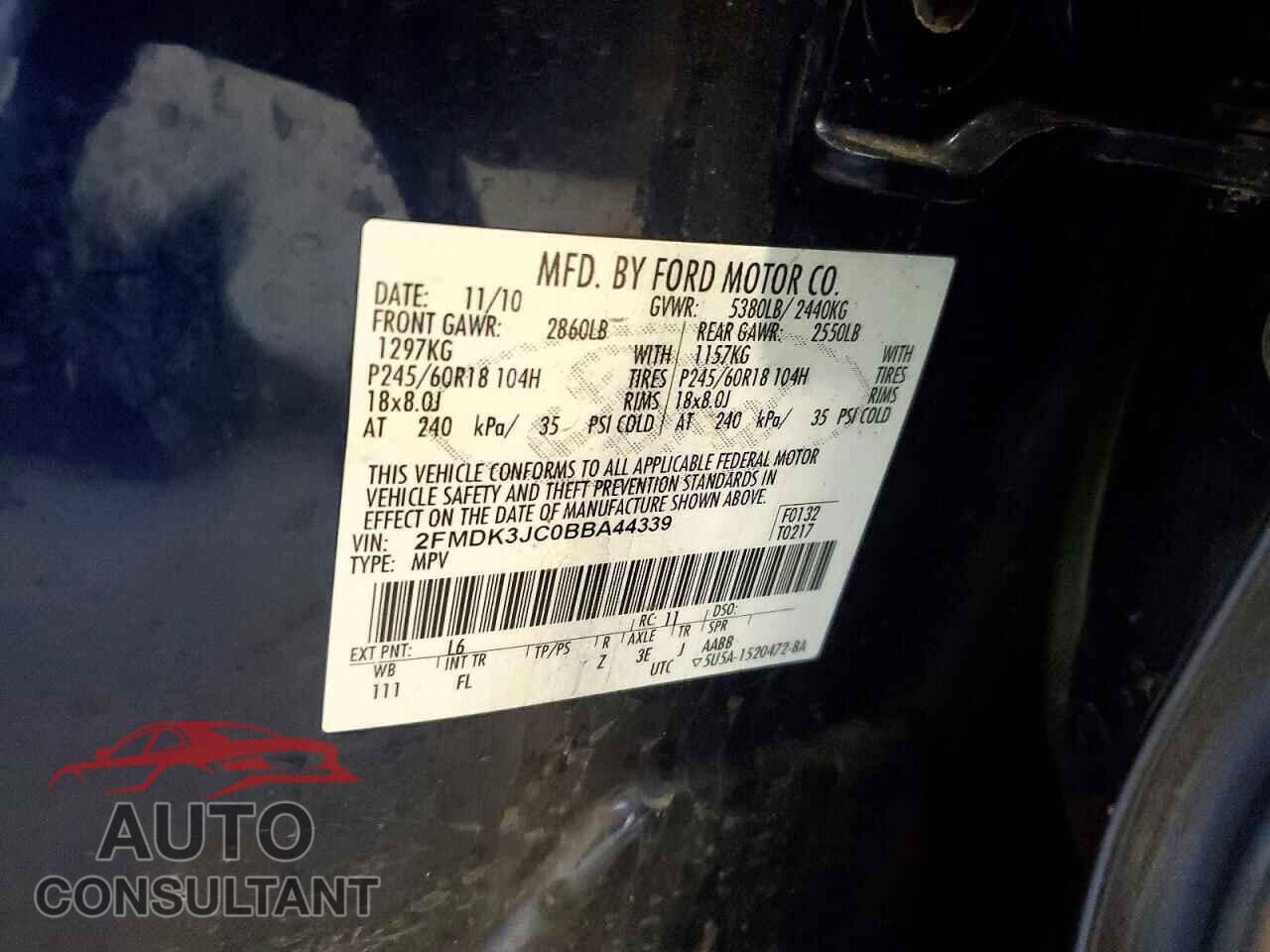 FORD EDGE 2011 - 2FMDK3JC0BBA44339