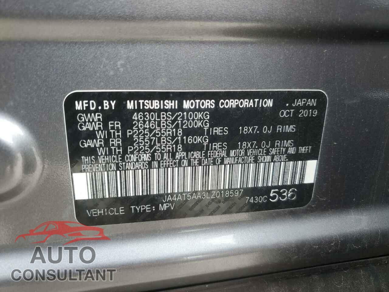 MITSUBISHI ECLIPSE 2020 - JA4AT5AA3LZ018597