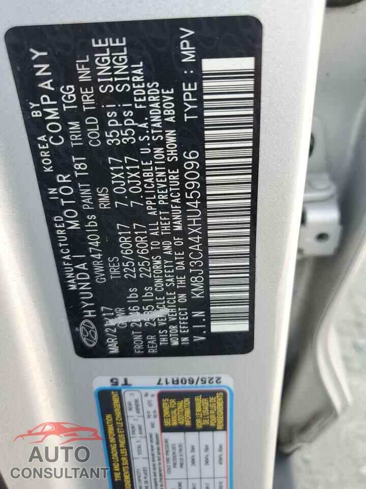 HYUNDAI TUCSON 2017 - KM8J3CA4XHU459096