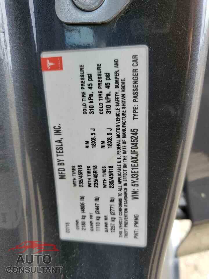 TESLA MODEL 3 2018 - 5YJ3E1EAXJF045245