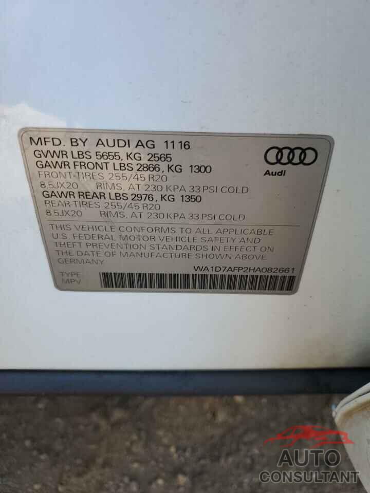 AUDI Q5 2017 - WA1D7AFP2HA082661