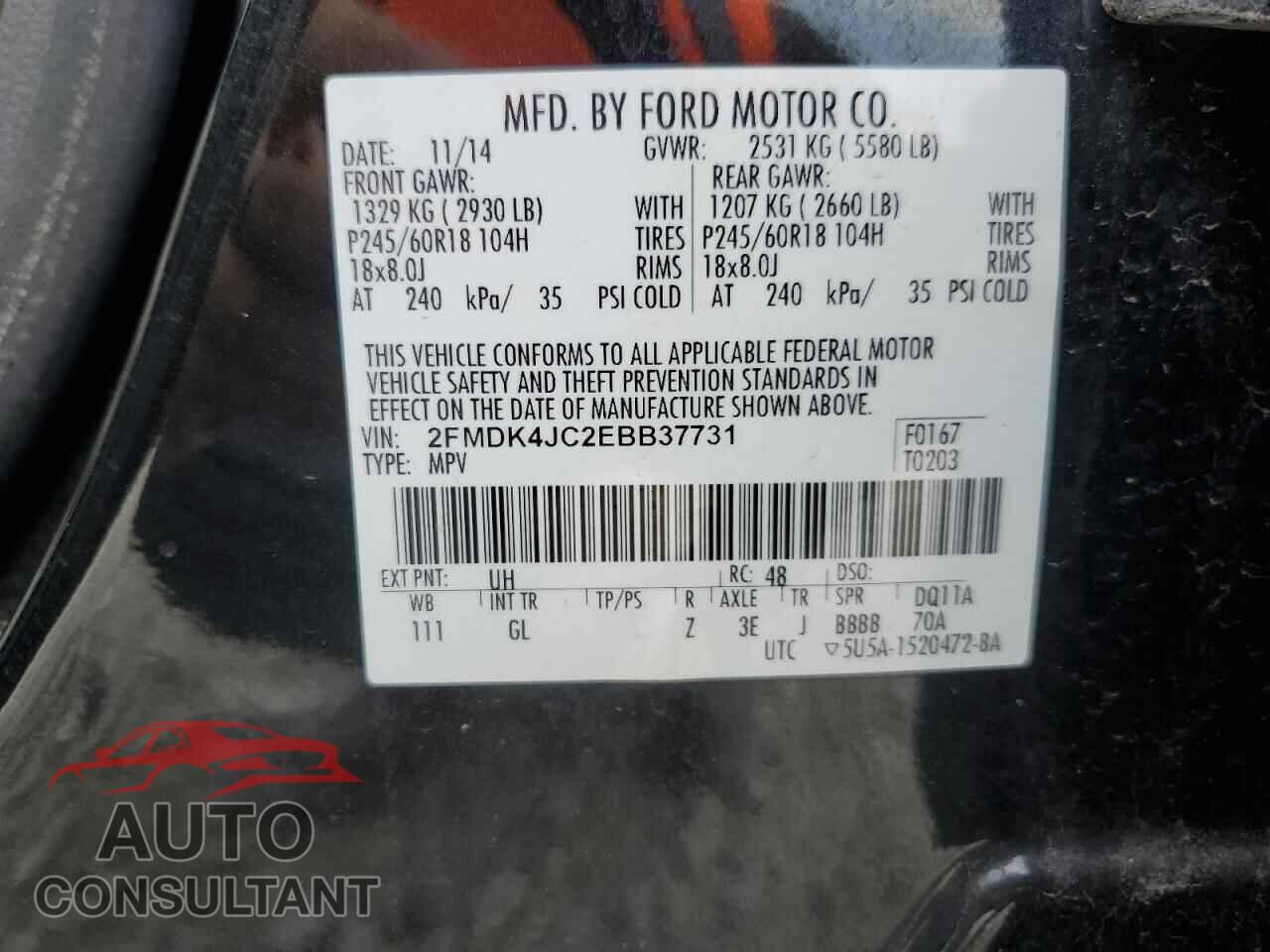 FORD EDGE 2014 - 2FMDK4JC2EBB37731