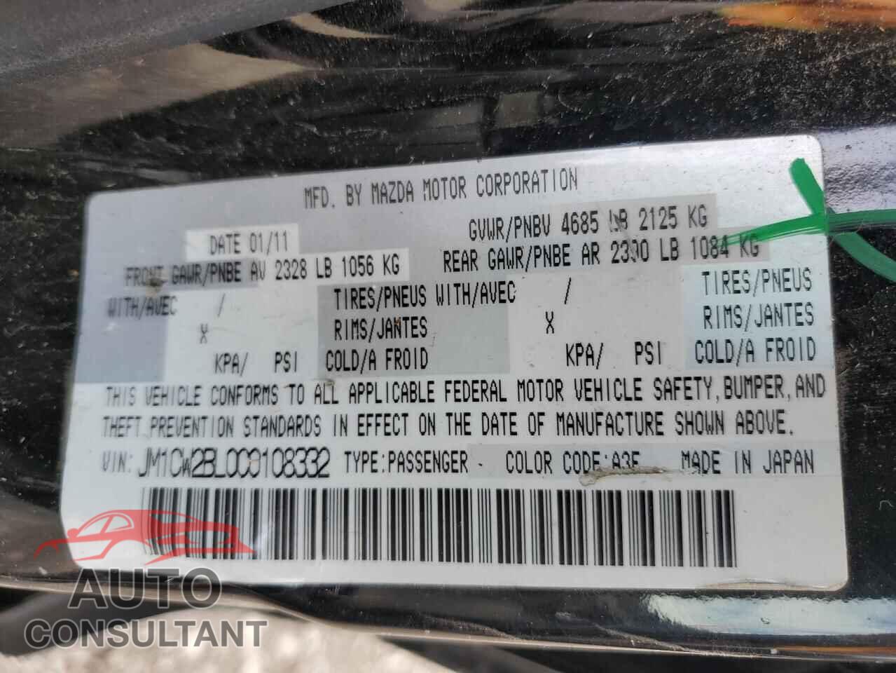 MAZDA 5 2012 - JM1CW2BL0C0108332