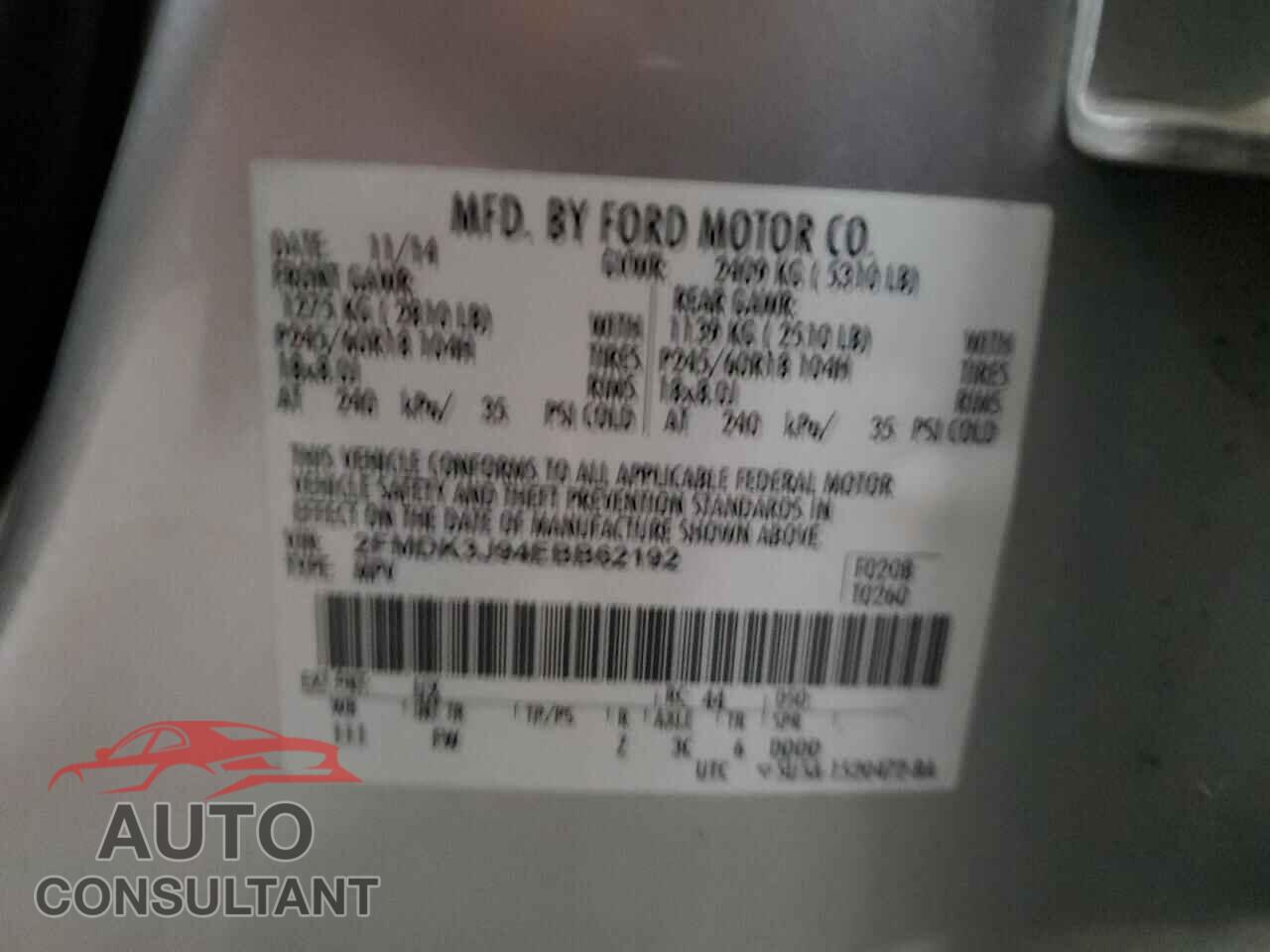 FORD EDGE 2014 - 2FMDK3J94EBB62192