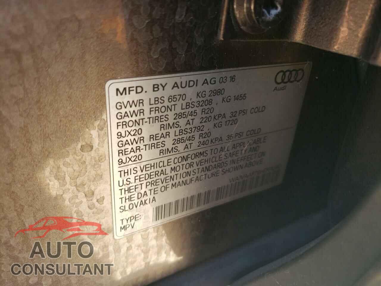 AUDI Q7 2017 - WA1VAAF76HD012181