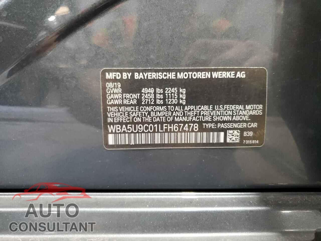 BMW M3 2020 - WBA5U9C01LFH67478